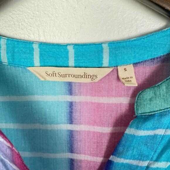 Soft Surroundings | Painterly Plaid Oversized Lightweight Popover Tunic Top - Picture 9 of 11